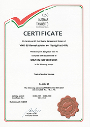 Certifkace kvality ISO 9001:2000.